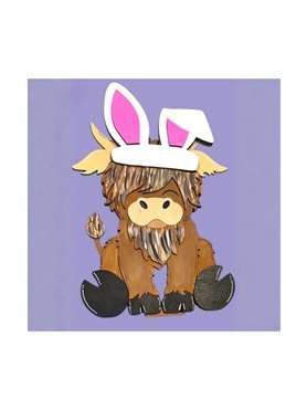 Highland Cow with Interchangeable Hat