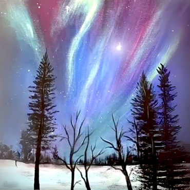 Northern Lights Painting