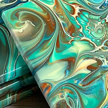 Paint and Pour Tile Coaster Set