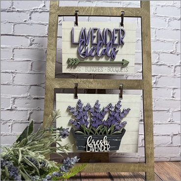 Interchangeable Ladder with Lavender Fields Plaques