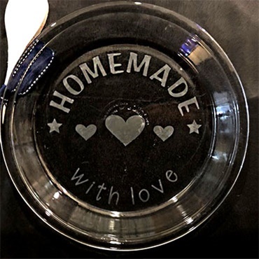 Glass Etched Pie Dish