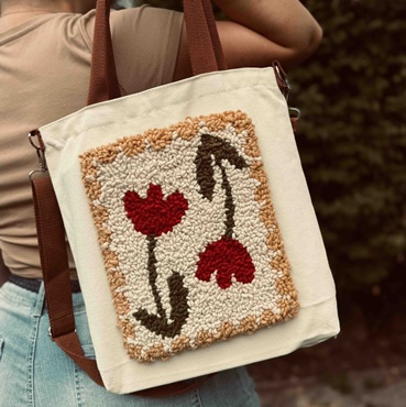 Floral Punch Needle Bag